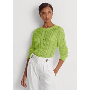 [해외] 랄프로렌 Aran Knit Cotton Sweater 637573_Riviera_Green_Riviera_Green