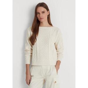 [해외] 랄프로렌 Aran Knit Cotton Boatneck Sweater 640810_Mascarpone_Cream_Mascarpone_Cream