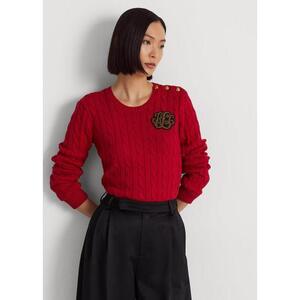 [해외] 랄프로렌 Button Trim Cable Knit Sweater 630796_Classic_Red_Classic_Red