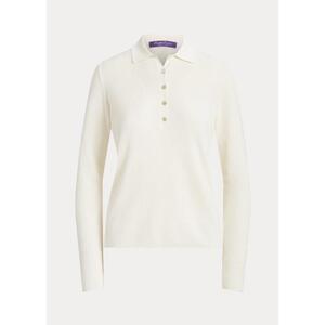 [해외] 랄프로렌 Rib Knit Mulberry Silk Polo Sweater 623221_Lux_Cream_Lux_Cream