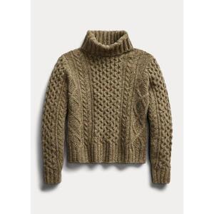 [해외] 랄프로렌 Aran Knit Wool Turtleneck Sweater 626264_Green_Donegal_Green_Donegal