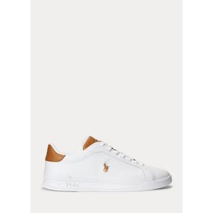 [해외] 랄프로렌 Heritage Court II Leather Sneaker 621475_White/Tan_White/Tan